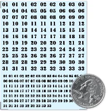 Stencil Numbers White Decals - 01-33 Stencil Numbers White Decals - 01-33