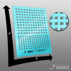 Pacer Numbers Decals (White on Black)