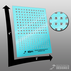 Crease Numbers Decals (Black on White) 00-59