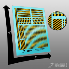 Hazard Stripe Grunge Decals (Black and Yellow)