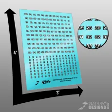 Dogfight Numbers Decals (White on Black) 00-59 Dogfight Numbers Decals (White on Black) 00-59