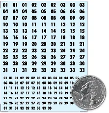 Futura Numbers White Decals - 67-99 Futura Numbers White Decals - 67-99