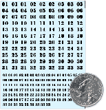 Stencil Numbers White Decals - 01-33