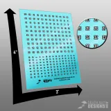 Crease Numbers Decals (White on Black) 00-59