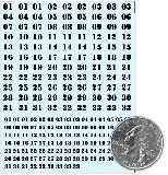 Stencil Numbers White Decals - 34-66